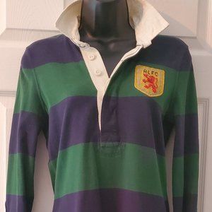 Ralph Lauren Rugby Striped Polo Long Sleeve Embroidered Dress